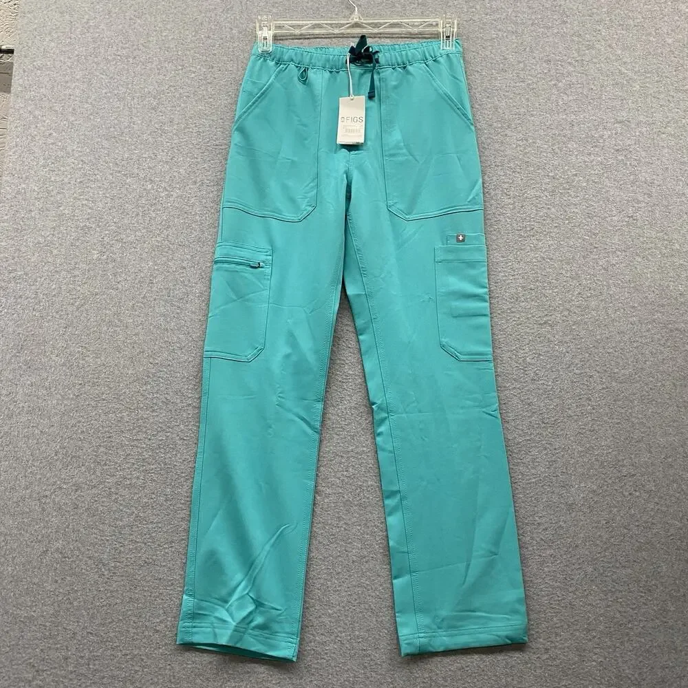 FIGS Scrub Pants Mens XS Teal Technical Collection Cairo Cargo Medical Nurse NWT